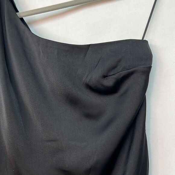 Astr the label black satin one shoulder blouse size medium NWT - Picture 4 of 14